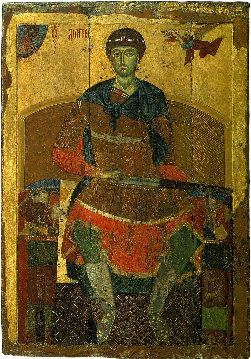 Icône russe du XIIe siècle. Saint Démétrios de Salonique