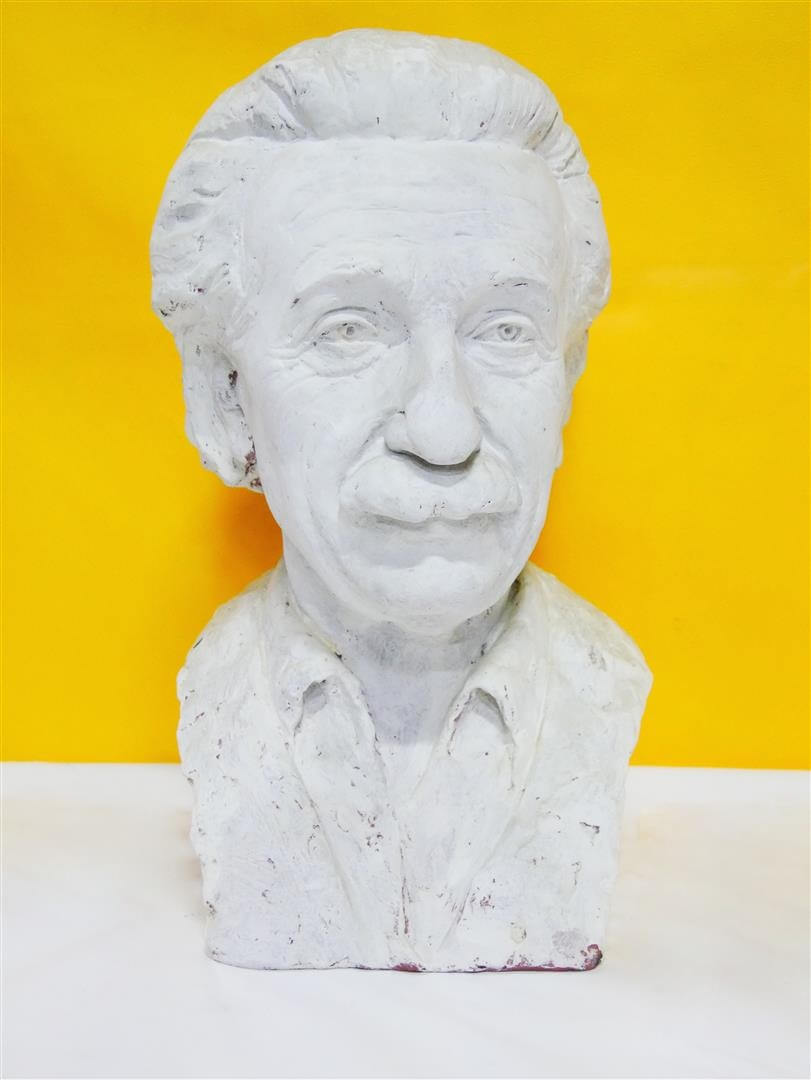 André MORILLON - Portrait de Albert EINSTEIN - Sculpture en plâtre