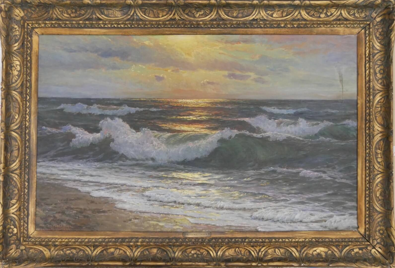 Wartan MAHOKIAN - Coucher de soleil en bord de mer - Huile sur toile